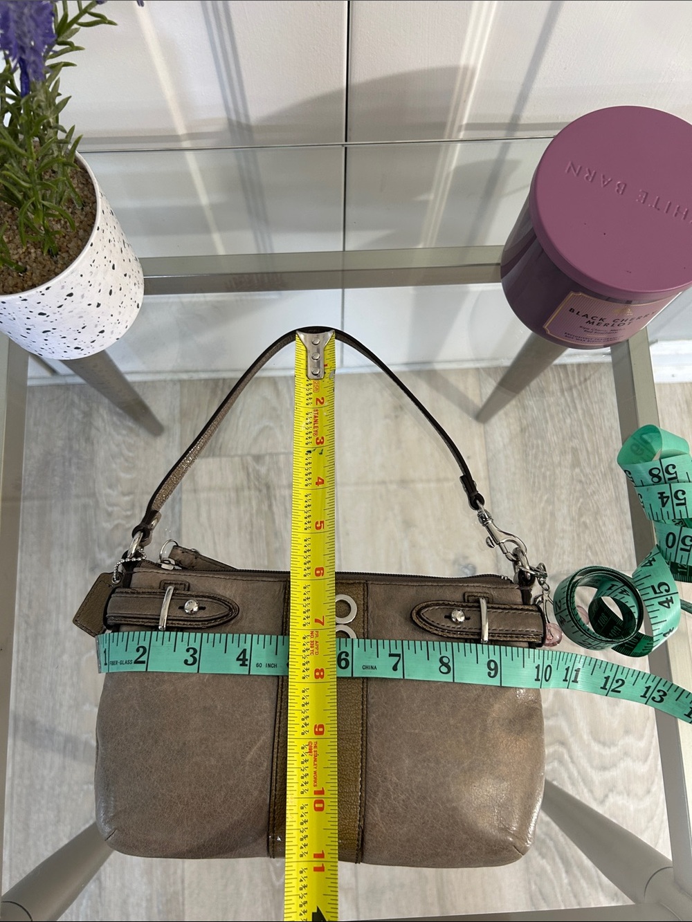 Coach Vintage wash Leather Taupe and Olive Mini Bag - Picture 10 of 10